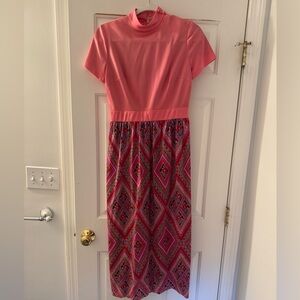Vintage Pink and Patterned Maxi Dress